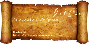 Jurkovich Ágnes névjegykártya