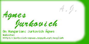 agnes jurkovich business card