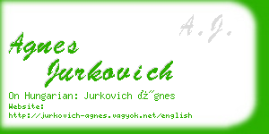 agnes jurkovich business card